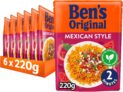 BENS ORIGINAL Mexican Style Microwave Rice, Bulk Multipack 6 x 220g pouches