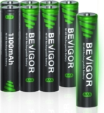 BEVIGOR AAA Rechargeable Batteries 8 Pack – 1100mAh 1500 Cycles High Capacity NiMH Rechargeable Battery AAA, 1.2V Low Self Discharge