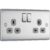 BG Electrical Double Switched Power Plug Wall Socket, Nexus Metal, Brushed Steel, Grey Inserts, 13A, NBS22G – Prime Deal