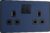 BG Electrical Double Switched Power Plug Wall Socket, Screwless, Evolve, Matt Blue, 13A