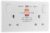 BG Electrical Double Switched Socket with Type A RCD Protection, White Moulded, Round Edge, 13A