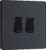 BG Electrical Double Wall Light Switch, 2 Way, Screwless Front Plate, Round Edges, Evolve, Matt Grey, 20A, 16AX, PCDMG42B
