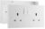 BG Electrical Nexus 900 Series Double Switched Power Plug Wall Socket 32mm Surface Mounted Back Box, 2 Gang Pattress Box, IP20, 13A