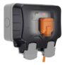 BG Electrical Outdoor Double Switched Power Socket, IP66, Grey, 13A