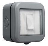BG Electrical Outdoor Single Wall Switch, Weatherproof, Grey