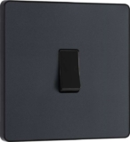 BG Electrical Single Wall Light Switch, 2 Way, Screwless Front Plate, Round Edges, Evolve, Matt Grey, 20A, 16AX, PCDMG12B – (x4 for £11.40)