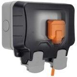 BG Electrical WP24-01 Double Outdoor Weatherproof Unswitched Socket, IP66 Rated, 13 Amp, Grey