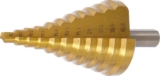BGS 1615 Step Drill titanium-nitrided Ø 6 – 40.5 mm 11 steps, HSS steel, drive shaft 6 mm, length 18 mm