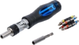 BGS 70053 Joint Screwdriver Bit Set with Ratchet Spinner Handle, Reversible 14 pcs.