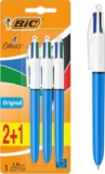 BIC 4 Colours Pens Multicolour Original – Retractable Ballpoint Pens – Pack of 3