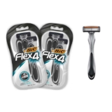 BIC Flex 4 Disposable Mens 4-Blade Razors with Moveable Blades for a Close Shave, Solid Control, Pack of 6
