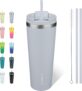 BJPKPK 26oz Stainless Steel Insulated Tumbler with lid and Straw Travel Coffee Thermal Tumblers Cup for Women and Men,Modern Blue