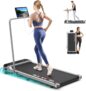 BLACK LORD Walking Pad 3.2HP, Portable Under Desk Treadmills for Home with LED Display, Bluetooth Speaker, Wristband Remote, Electric Running Machine with 9% Incline, 1-14KM/H, 140KG Capacity, Silver