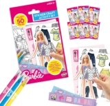 BLADEZ Barbie Sticker Activity Set – 50pcs Kids Craft Set with Customisable Card Dolls, Colouring Sheets, Pens & Accessories – Creative Gifts for Kids – Creative Maker Kitz Toyz – 1 Pack