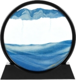 BREEZENEST Moving Sand Art Picture, Liquid Motion Dynamic Sandscape Display, 360 Rotating Flowing Sand Frame, Relaxing Sensory Desktop Decoration for Home Office Bookshelf Desk Decor Gift