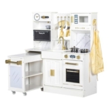 BRINJOY Kids Kitchen Playset with Oven, Stove, Sink