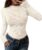 BTFBM Womens Tops Lace Mesh Crew Neck Long Sleeve Shirts Sheer See Through,Stretch Knit,Slim Fit,Fashion Fall Clothing,Sexy Outfits,Party Club