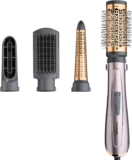 BaByliss Air Styler 1000W – All in One Hair Dryer Brush, Volumiser and Curler, Advanced Ionic Frizz-Control System, 4 Attachments, Copper/Grey, 2136U