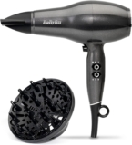 BaByliss Platinum Diamond Hair Dryer & Diffuser – Professional 2300W Blow Dryer with AC Motor, Ionic Frizz-Control, 3 Heat & 2 Speed Settings, Diamond, 6490DU