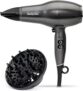 BaByliss Platinum Diamond Hair Dryer & Diffuser – Professional 2300W Blow Dryer with AC Motor, Ionic Frizz-Control, 3 Heat & 2 Speed Settings, Diamond, 6490DU