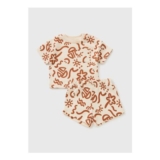 Baby Cream Holiday Print Top & Short (Newborn-23mths)