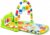 Baby Play Mat Gym 6-in-1 Activity Center with Kick Piano, Sensory Toys & Mirror, Extra Guardrail Tummy Time Play Mat for Newborn to 12 Months Baby Activity Gym & Play Mat (Green)