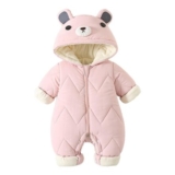 Baby Snowsuit Hooded Romper Winter Jumpsuit 3-6 Months Pink