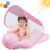 Baby Swimming Float with Removable Sun Canopy and Bell, Toddler Pool Swimming Ring for 6-36 Months, Tail Wing with Dual Air Bags Baby Float Swim Seat and Fun Pool Float for Tod