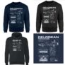 Back To The Future Delorean Schematic Sweatshirt – Navy / or Black ( sizes XS to XXL ) / Delorean Black Hoodie £17.50 – with code