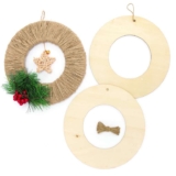 Baker Ross FE907 Large Wooden Wreaths – Pack of 6, Wreath Ring to Decorate and Display