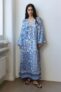 Balloon-sleeved Tunic Dress – Blue / Dark Red – Free C&C