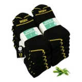 Bamboo Mens Anti-Blister Boot Socks, UK 12-14, 12 Pairs