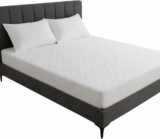 Bamboo Waterproof Mattress Protector Sheet, Hypoallergenic Quilted Mattress Cover For Single to Super King Size Beds, Extra Deep Cotton (ivory, (Super King (182 200 cm)(35CM DEEP))