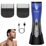 BarberBoss Mens Groin & Body Hair Trimmer, Waterproof, LED Display & Charging Dock
