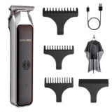 Barberboss Mens Detail Trimmer, T-Blade Facial Groomer, USB Charging Clipper for Men, 3 Comb Guides, Compact Cordless