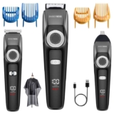 Barberboss Mens Grooming Trimmer, Waterproof 3-in-1 Clipper, Hair, Beard & Nose Groomer