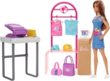 Barbie Doll & Accessories, Make & Sell Boutique Playset with Display Rack, Create Foil Designs, HKT78