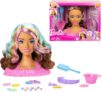 Barbie Doll Styling Head, Dark Brown Hair with 20 Hair Styling Accessories Including Star & Butterfly Color Change Hair Clips, JFG82