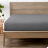 Bare Home Fitted Bottom Sheet – Premium 1800 Ultra-Soft Microfibre – Ultra-Soft Wrinkle Free – Deep Pocket – 35 CM Deep – Emperor Fitted Sheet (Grey)