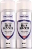 Bartoline Stain Blocker Spray 400ml Matt Finish Blocks Mould, Mildew, Damp and Grease Stains Fast-Drying Primer or Topcoat for Walls, Ceilings, Plaster and Woodwork (Pack of 2)