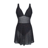 Bathing Suit with Mesh Dress Swimsuit Black/dark Red by Full Volume by EMP