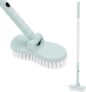 Bathroom Cleaning Brush Shower Scrubber Telescopic Long Handled Scrubbing Cleaner Mop Scrub Heads for Bathtub Tile Floor Baseboard Sink Kitchen Toilet (Blue)