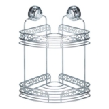 Bathstore 2 Shelf Chrome Geo Bathroom Corner Wall Basket