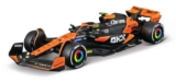 Bburago F1 Formula 1 MCLAREN MCL38 (2024) WITH HELMET NORRIS 1:43 Scale Detailed Die-Cast Replica Collectible Race Car Model