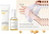 Bean Essence Skin Care Gift Sets for Teenager Girls, Intensive Moisture Teen Skincare Sets for Smooth & Nourished, Korean Skincare for Teenage Girls: Sunscreen, Bean Essence, Mask, 6PCS