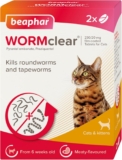 Beaphar – WORMclear Tablets for Cats – 2 Tablet Pack – Kills All Common UK Intestinal Worms (Roundworms & Tapeworms) – Vet Strength Worm Treatment – Meaty-Flavoured – For Cats Over 6 Weeks Old & 1kg