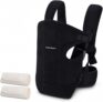 Bebamour Baby Carrier, Ergonomic Front & Back Carrier for Babies 3-18 Months (Up to 12kg), Adjustable Waist Belt & Shoulder Straps, Breathable Mesh Infant Carrier with 2 Drool Bibs, Black
