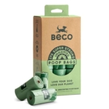 Beco Dog Poo Bags, 94% Recycled Plastic, Unscented Refill Rolls, 270 Bags