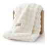 Bedsure Bubble Fleece Throw Blanket – Lightweight, off White, 150x200cm