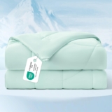 Bedsure Cooling Double Duvet for Summer – Cooling Blanket for Hot Sleepers, Lightweight Coverless Duvet with Dual-Sided Cool Tech, Soft Breathable Cold Blanket for Sleeping, Green, 200x200cm